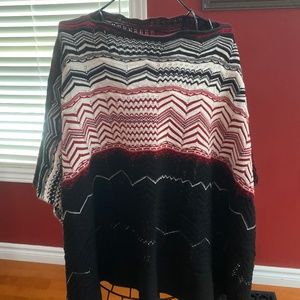 Black Red and White Missoni Shawl